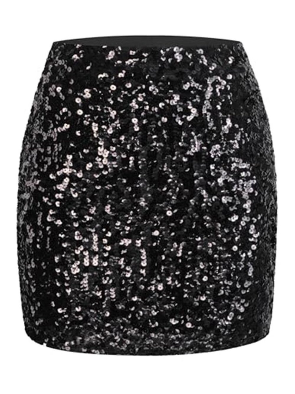 Womens Sequin Mini Skirt Sparkly Glitter Bodycon High Waist Club Party Cocktail